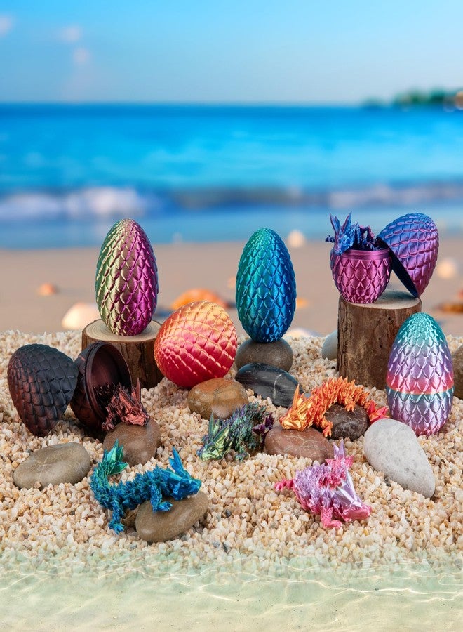 Dxldfks 3D Printed Dragon with Egg, Small Articulated Crystal Dragons Eggs for Easter Basket Stuffers Home Office Decoration Executive Desk Toys, Bluegreen - Image 5